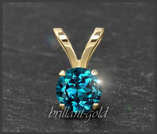 Anhänger 585 Gold london-blue Topas 4,5,6,7mm